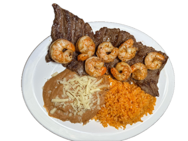 Bistec con Camarones